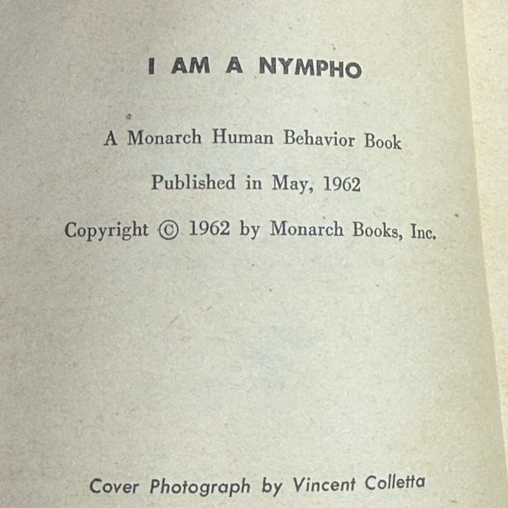 Vintage Book 'I Am A Nympho' by Troy Alden